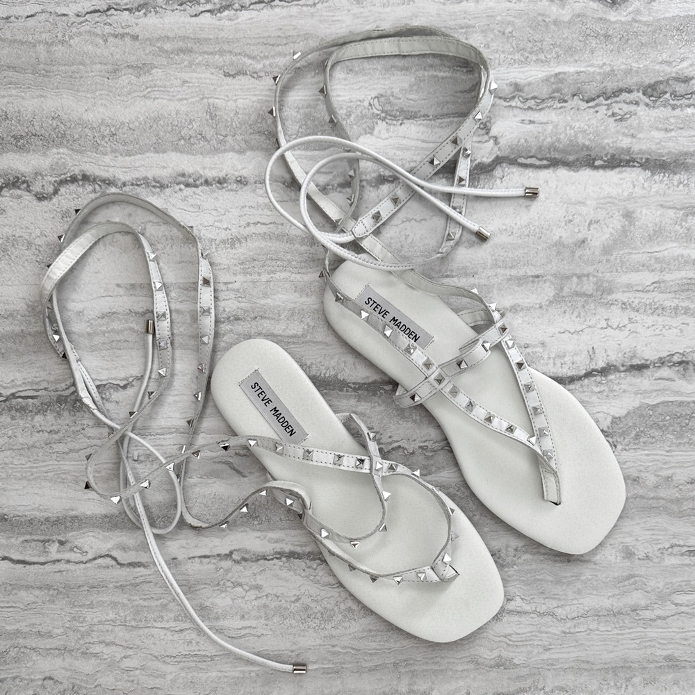 STEVE MADDEN Studded Tie Up Sandals